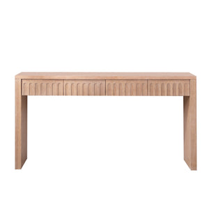 Modern Console Table with 4 Drawers – 59.2 Entryway Table in Natural Wood Finish