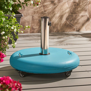 Wheelie Round Umbrella Base With Stainless Steel Holder