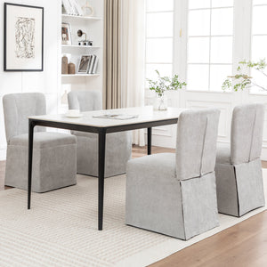 Linen Dining Chairs - Modern Fabric Side Chairs for Dining Room