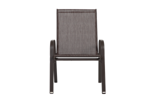 4 Piece Patio Chairs Set with Breathable Textilene Fabric (Brown)