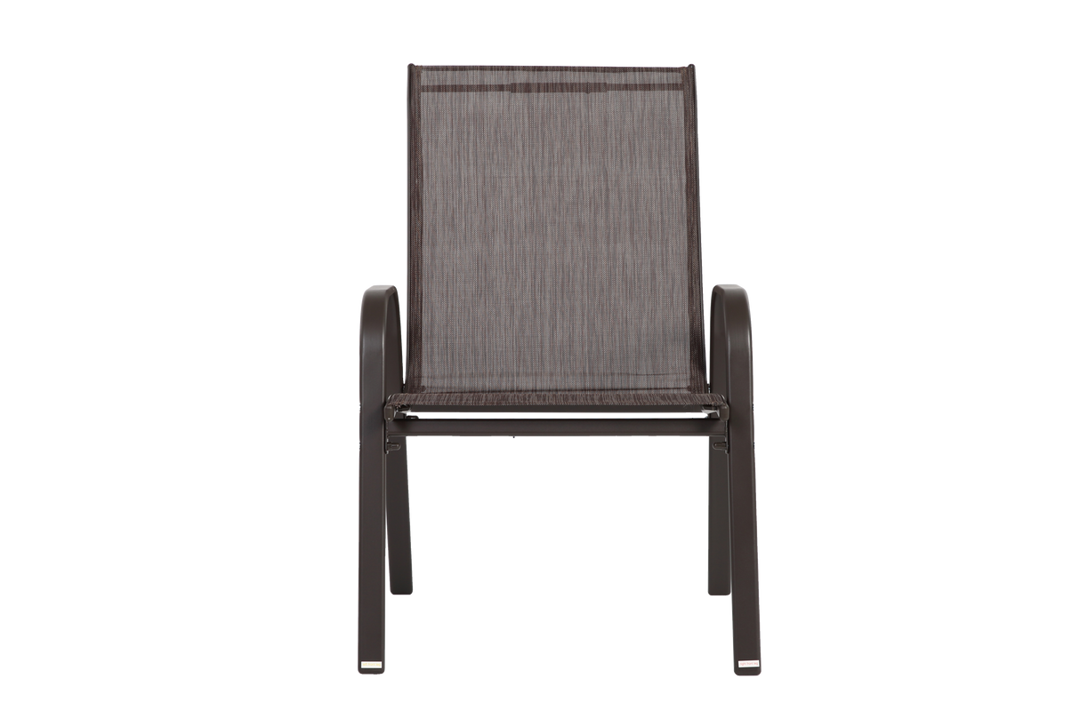 6 Piece Patio Chairs with High Backrest and Armrest - Brown