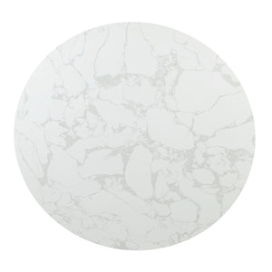 Clayten - Around Dining Table - Marble / Espresso