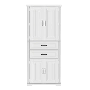 Multi Functional Storage Cabinet With Adjustable Shelves, 2 Drawers, Door Shelves