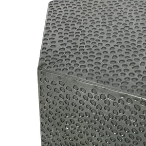 Modern Hammered Iron Geometric End Table
