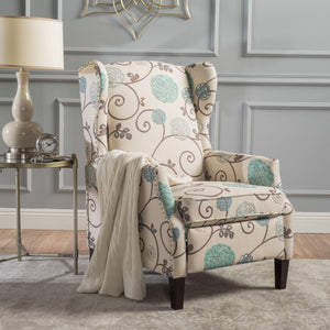 Westeros Wing Back Fabric Upholstered Recliner