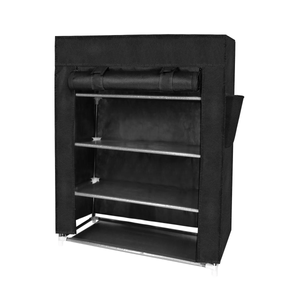4 Tier Shoe Rack with Side Pocket Holds 24 Shoes