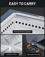 20 Inch Smokeless Fire Pit Stainless Steel Wood Burning Fireplace Haze Blue