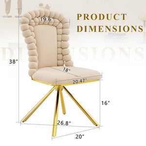 Puffy Bubble Ball Chain Chair for Dining Room & Kitchen (Set of 2)