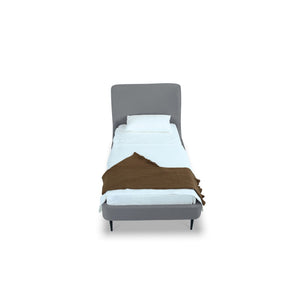 Twin Bed With Curved Headboard - Gray / Black