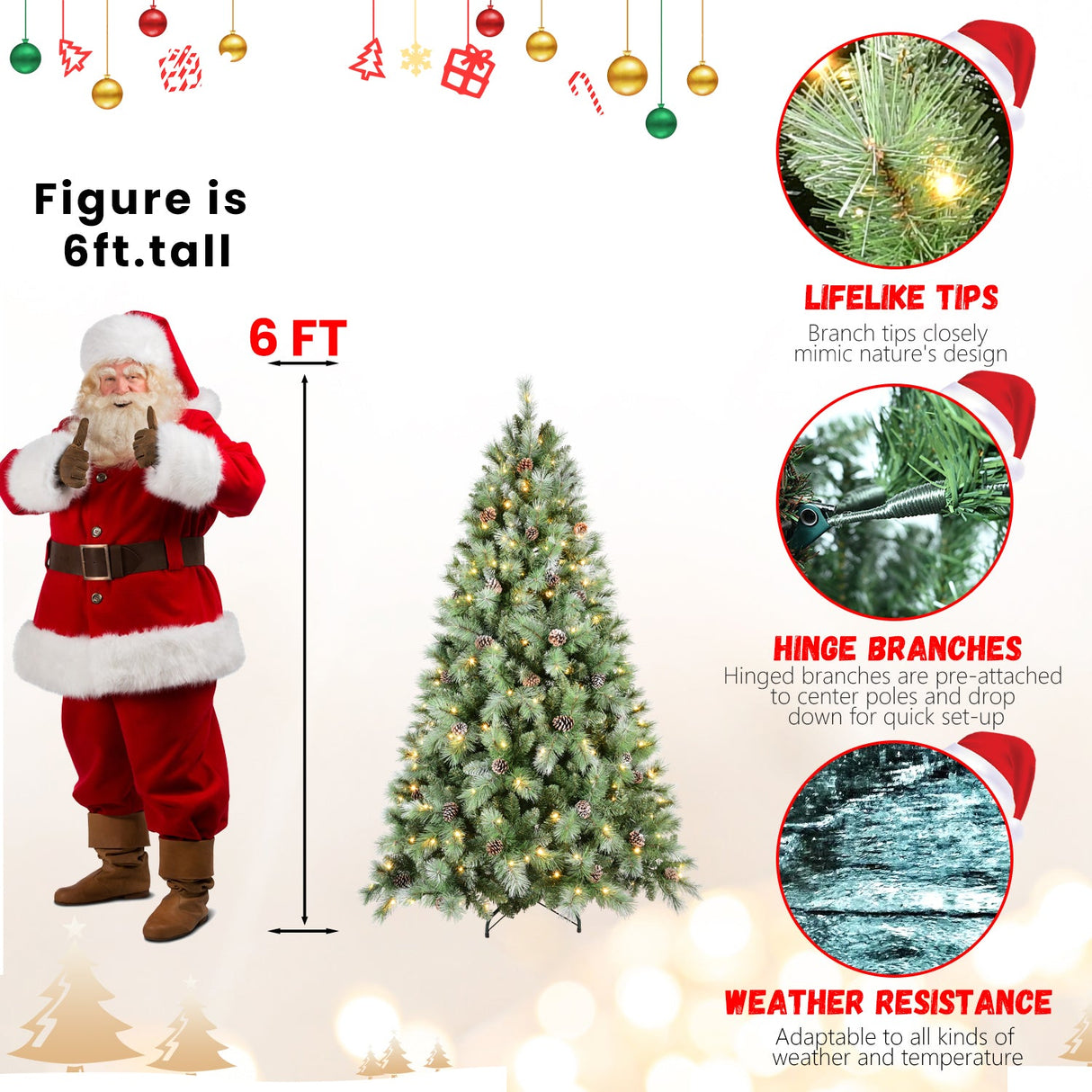 9FT Christmas Tree with 700 Warm Lights