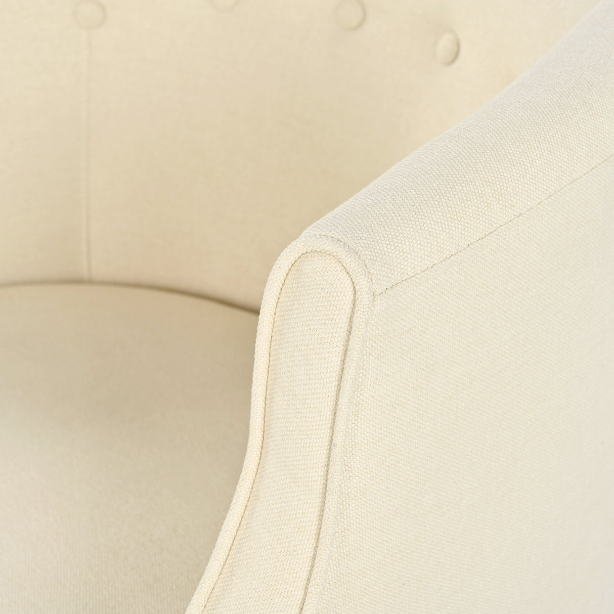 Modern Club Chair with Button-Tufted Back & Tonal Piping