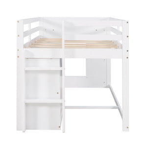 Loft Bed With Cabinet And Shelf