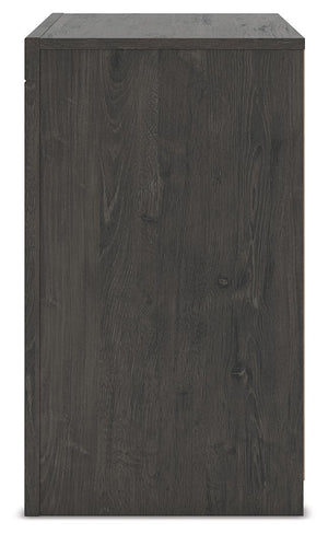 Fraluna - Two Drawer Night Stand - Charcoal