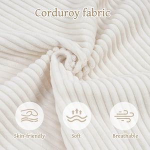 Three-Seater Sofa with Plush Corduroy Upholstery