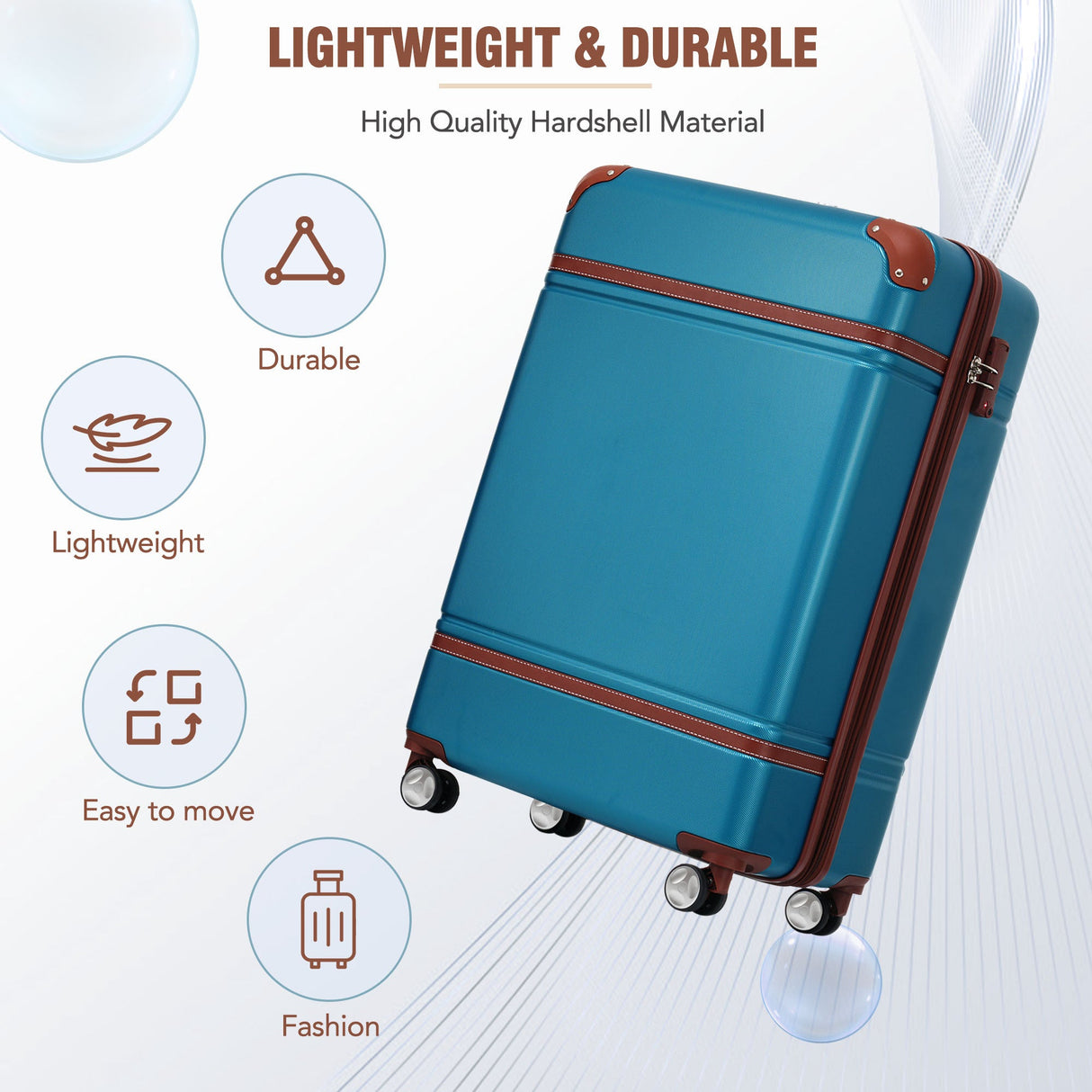 20 in hard side 2 piece lightweight suitcase set with spinner wheels