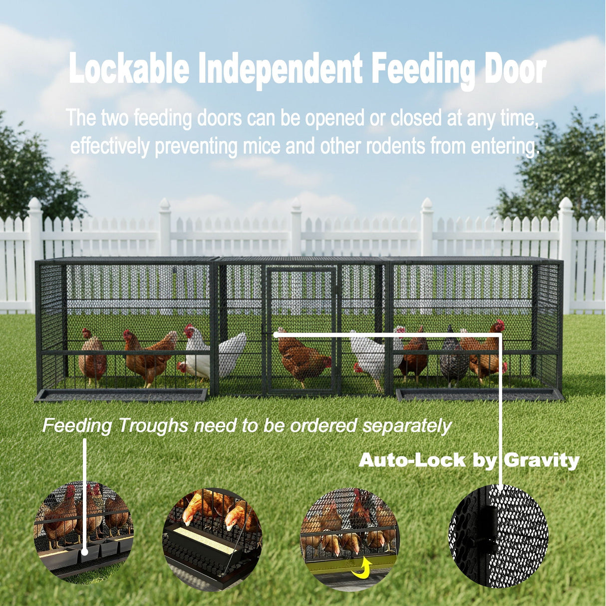Thickened Chicken Coop For Outdoor - Black / Silver