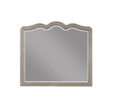Scallop Shaped Mirror, No Assembly Required, White Poplar Finish