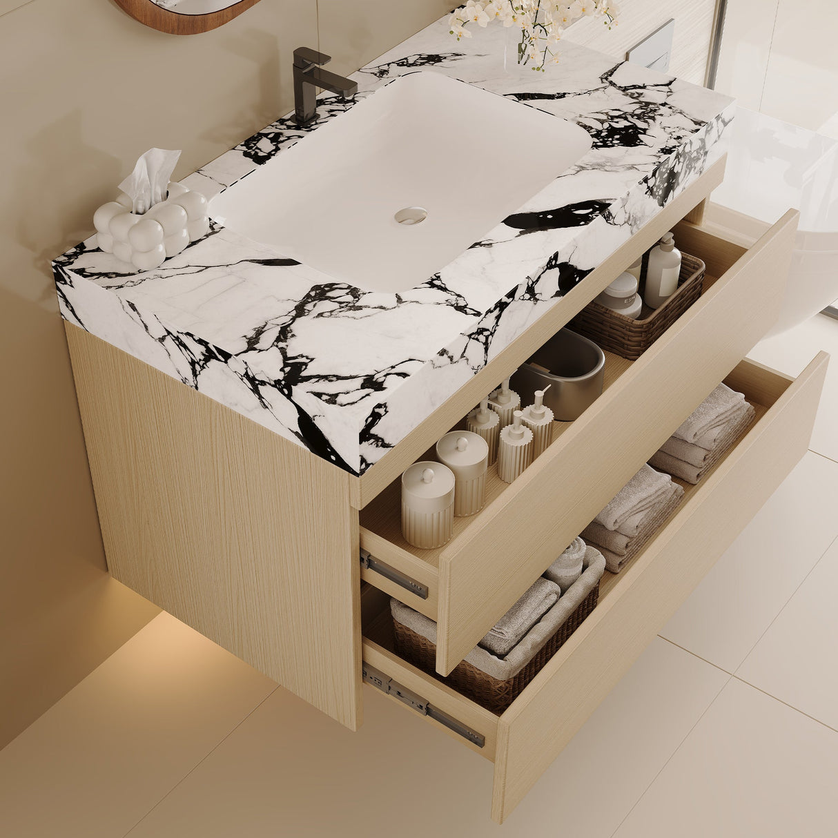 29.9" Modern Floating Bathroom Vanity