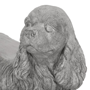 Charming Cocker Spaniel Dog Statue Bench Gray Magnesium Oxide 31.25'