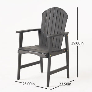 Outdoor Weather Resistant Acacia Wood Adirondack Dining Chairs (Set of 2)