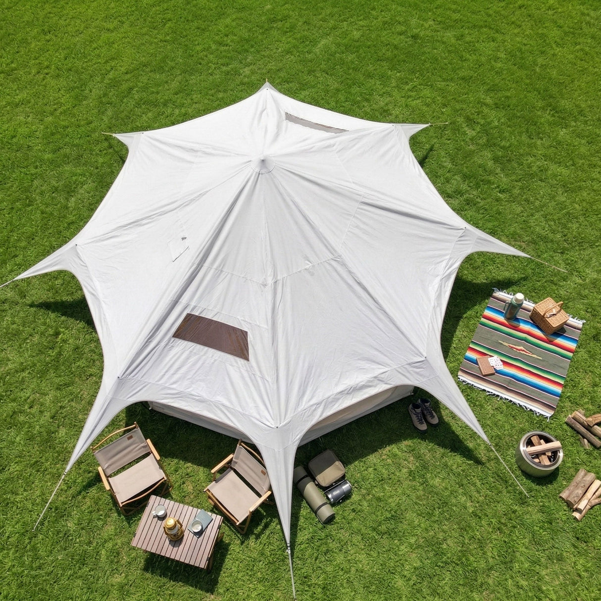 600D Oxford Bell Tent 14.8ft*9.2ft with Stove Jack