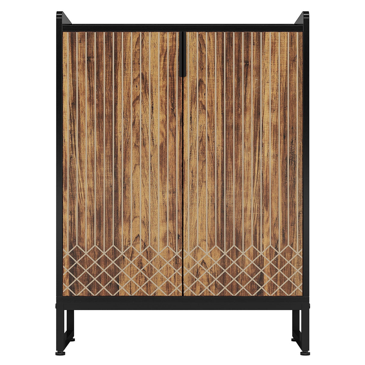 5 Tier Shoe Cabinet With Doors, Compact Entryway Storage Organizer