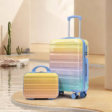 14'/20' 2-Piece PC Spinner Wheel Luggage Set in Gradient Blue and Yellow