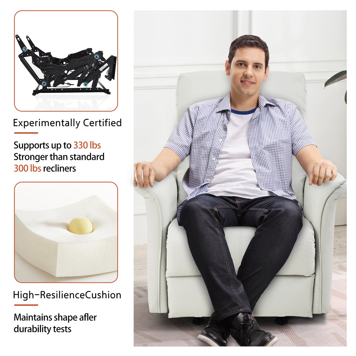 Manual Rocker Recliner Chair for Adults