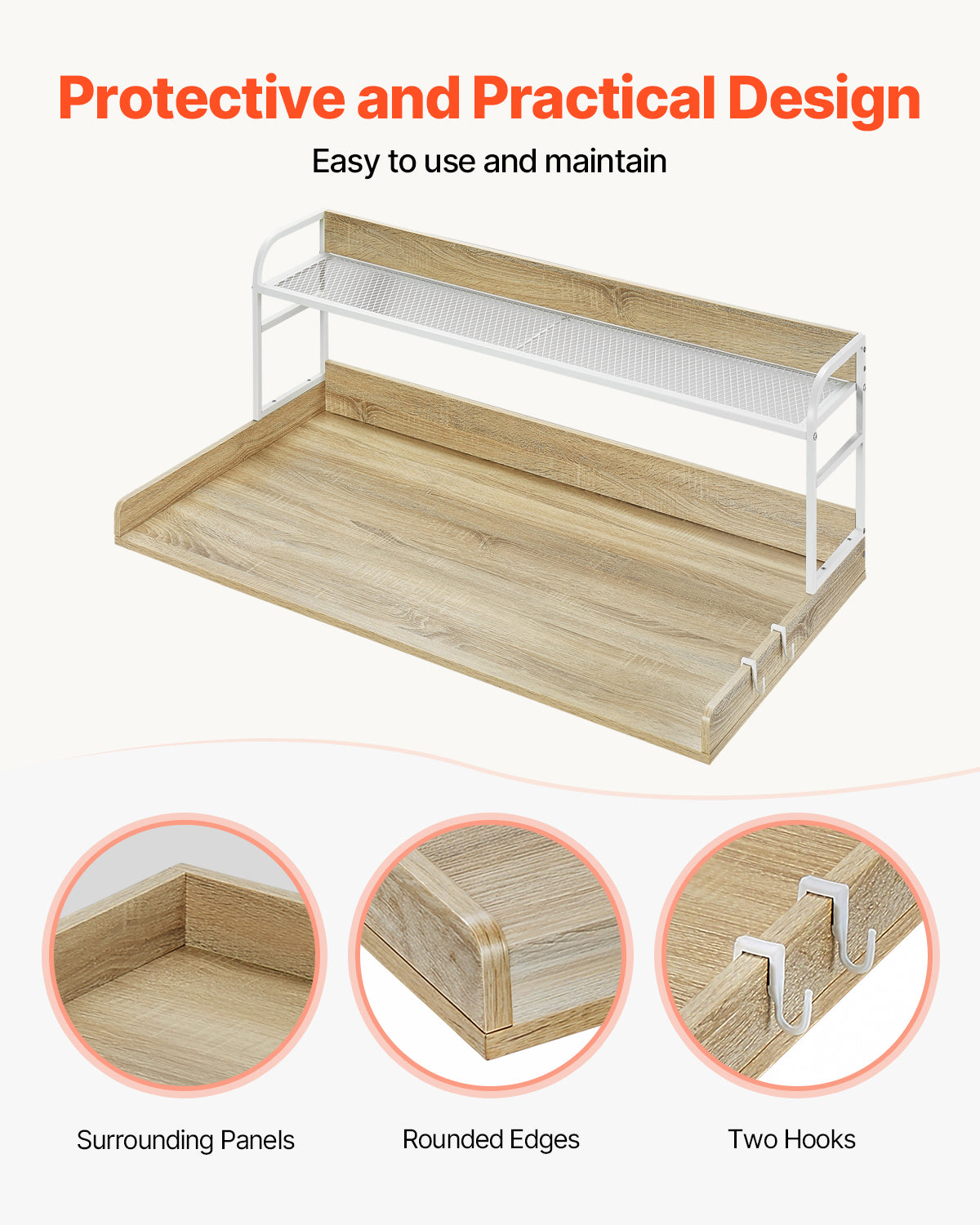 Washer Dryer Countertop with 2-Tier Shelf