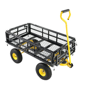 Outdoor Wagon Cart with Metal Frame - Green