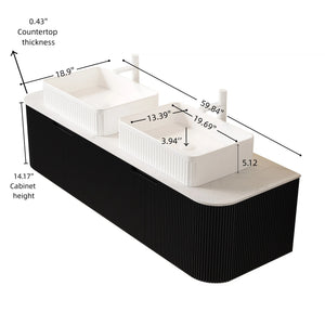 Dina 60" Bathroom Vanity & Sinks