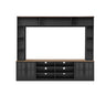 Wall Unit Entertainment Center With Bookshelves For TVs Up To 80", Tempered Glass Doors And Adjustable Shelves