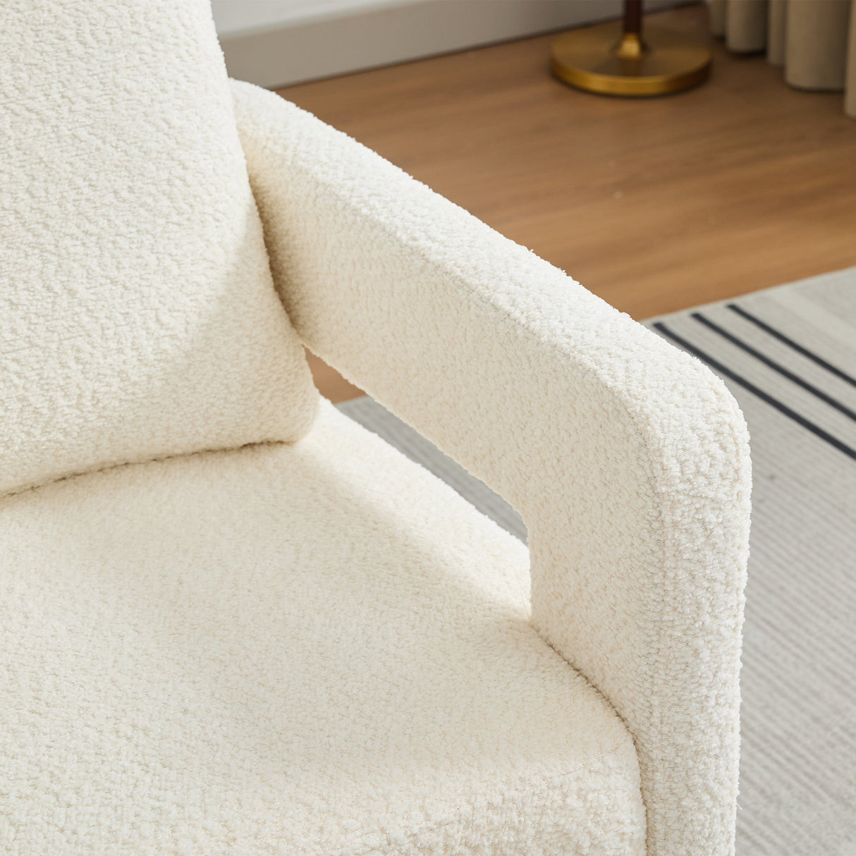Stonewell Square Swivel Accent Chair with Open Back