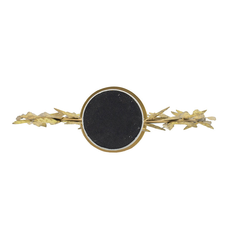 14.2x3.5x19.7" Iron Floral Hurricane With Marble Base