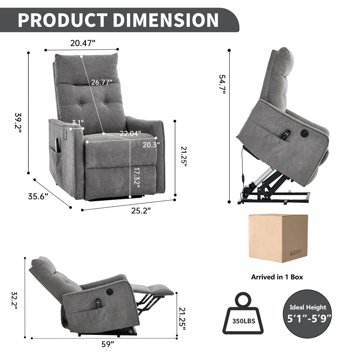 Comfortmax Single Motor Lift Recliner Chair