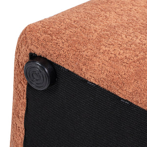 Oliver 16' Tapered Square Upholstered Ottoman in Spice Orange Fleeced Teddy