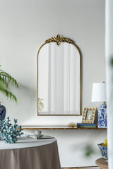 Arched Wall Mirror with Metal Frame