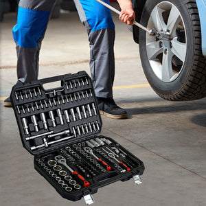 Tool Set Socket And Ratchet Wrench Toolbo 71 Pieces Toolbox Universal Home Car Repair Tool Set For Men Homeowners Diy Enthusiasts And Mechanics - Black
