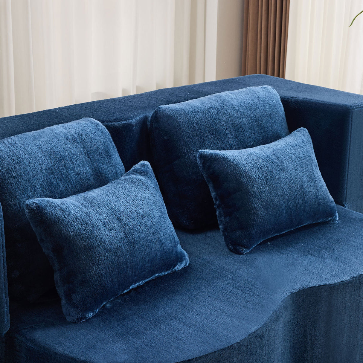 Queen Size Foldable Sofa BedChenille Futon Couch