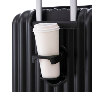 ABS Spinner Wheel Luggage Carry On Suitcase with Cup Holder and USB Port