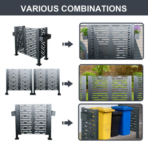 Air Conditioner Fence For Outdoor Units, Metal Privacy Fence Cover, Perfect To Conceal Air Conditioning Units, 3 Fence Panel