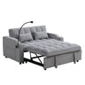 Modern Loveseat Futon Sofa With Pullout Bed, Adjustable Reclining Backrest, Toss Pillows