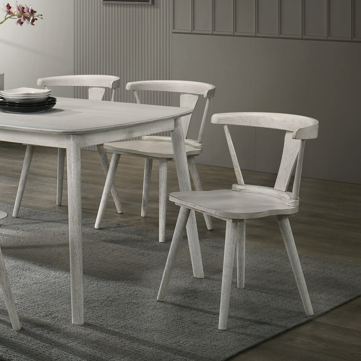 Modern Farmhouse Wood Dining Chairs, Set of 2