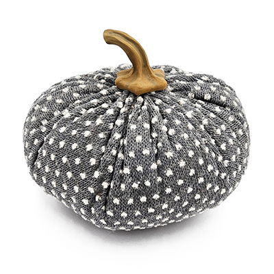 Pumpkin Ornament Decor For Holiday Harvest Festival Fall Festival & Thanksgiving (Set of 3) - White / Gray