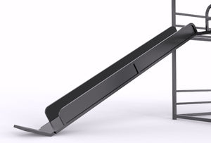 Full Size House Loft Bed With Slide And Ladder - Black