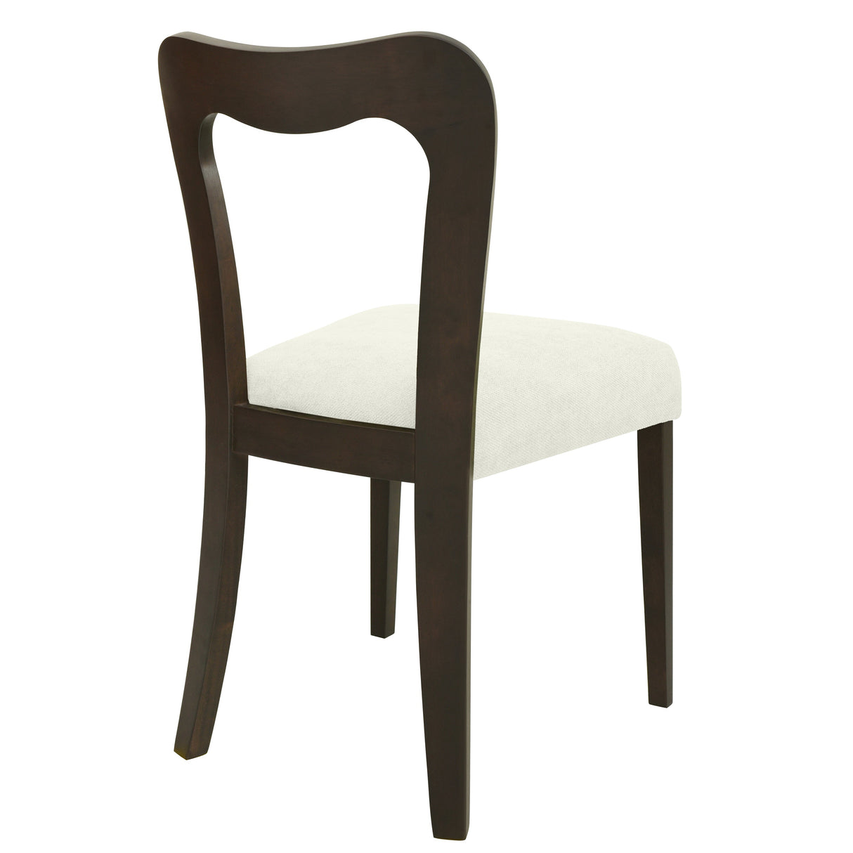 Dining Chair Without Arm Set of 2 (Dark Brown + Beige)