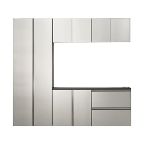 Nova Series - Garage Cabinet Set B With Soft Closing Mechanism - Metallic Gray
