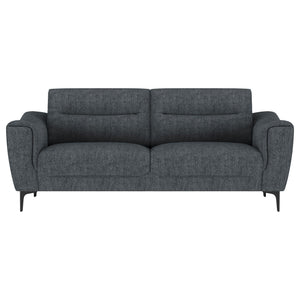 Oberle - 2 Piece Upholstered Sofa Set With Pocket Coil Seating - Charcoal