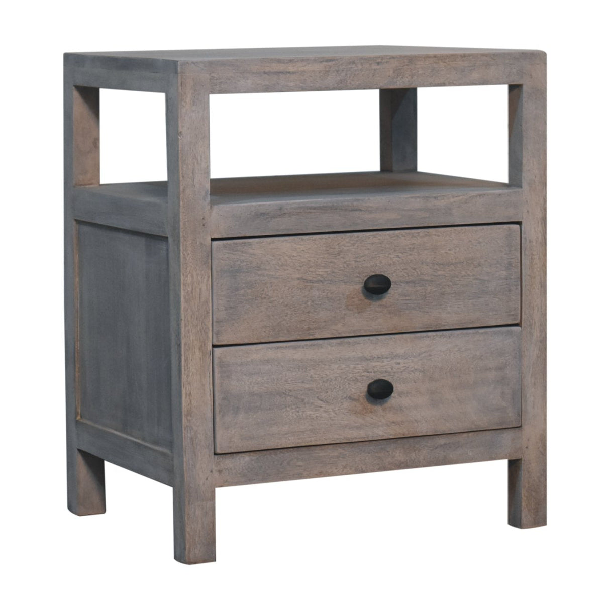 Acid Wash 2-Drawer Open Bedside Table