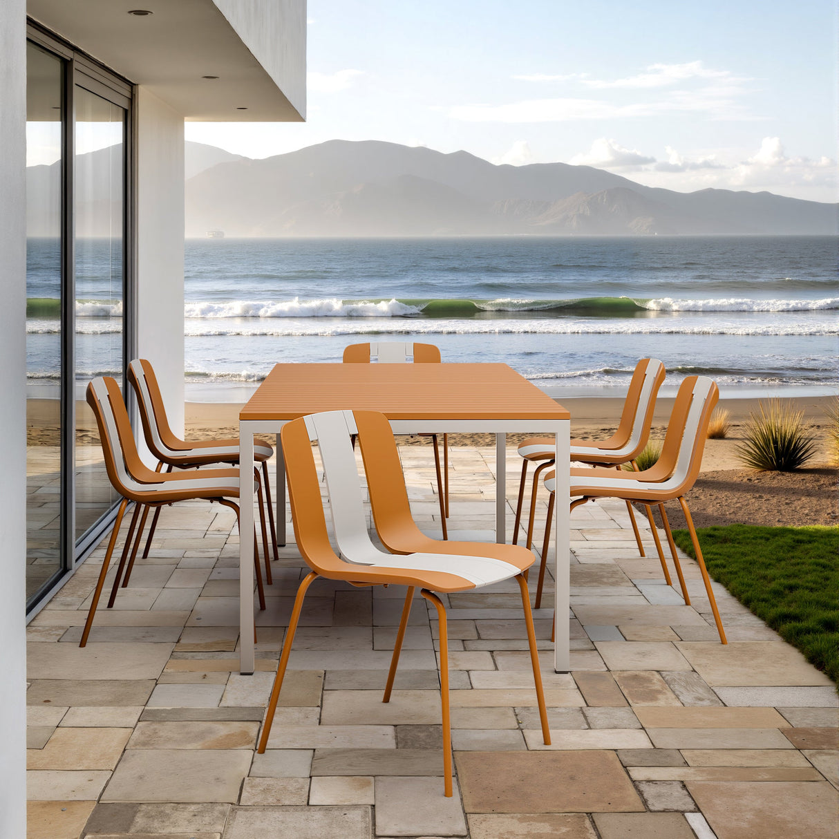Summer 4-Pack Modern Striped Color Block Chairs